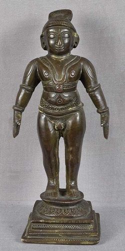 19c Indian bronze MALE MARIPACHI STATUE