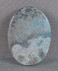 Agate OBIDOME netsuke MISTY bluish LANDSCAPE