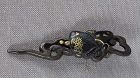 19c Japanese sword MENUKI BUTTERFLY & WAVES