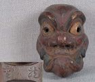 19c netsuke MASK hollow cheeked DEMON by RYUUN