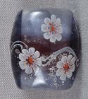 1910s glass OBIDOME netsuke FLOWERS & STREAM