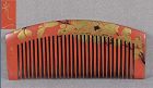 19c Japanese lacquer buffalo horn KUSHI hair comb by KOICHI