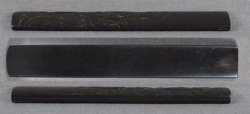 18c Japanese sword KOZUKA Kanzan &amp; Jittoku reading scroll