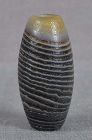18/19c Japanese glass OJIME netsuke slide imitating layered agate