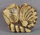 Early 19c staghorn netsuke VARIOUS SEASHELLS