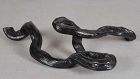 19c Chinese scholar wooden BRUSH REST swirling root inky finish
