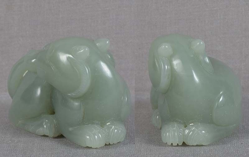 19c Chinese JADE carving RESTING DOG