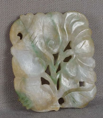 18c Chinese JADEITE carving leaves