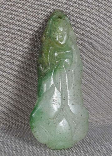19c Chinese JADEITE carving GUANYIN Boddhisattva of compassion