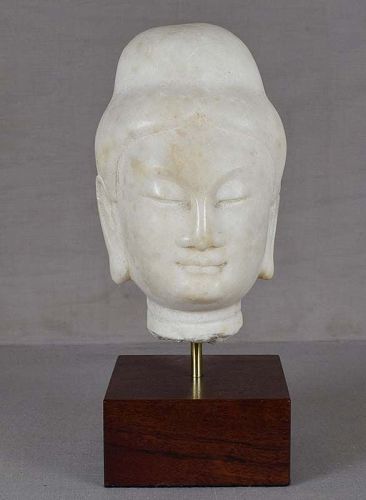 18c Chinese MARBLE HEAD of the BUDDHA