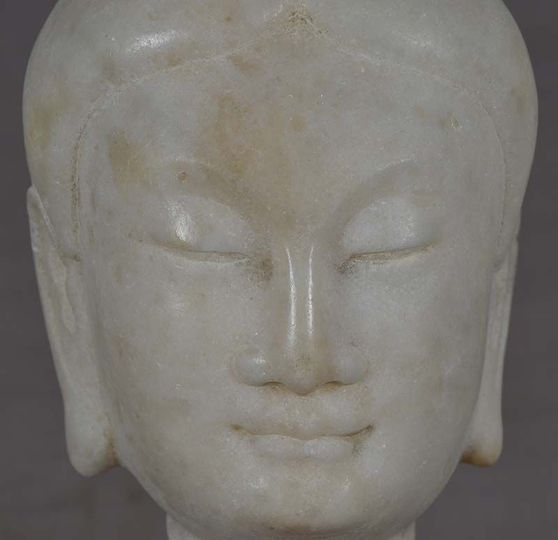 18c Chinese MARBLE HEAD of the BUDDHA