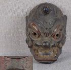 19c netsuke MASK one-horned ONI by RYUUN