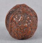 19c netsuke SCHOLARS viewing moon SEIMIN