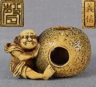 19c netsuke FOREIGNER with ball / sūnyata by YOSHINOBU ex Trower Coll