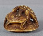 19c netsuke 3 TURTLES