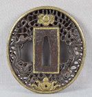 18c Japanese sword TSUBA DRAGONS & Precious Gems