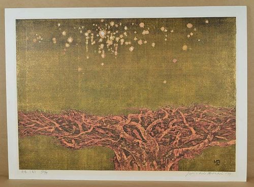 Limited edition 21/99 Joichi HOSHI large print NIGHT SCENE (RED) 1977
