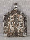 18/19c Indian silver AMULET GOD with CONSORT