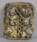 19c Chinese gilt copper CLOTHING ORNAMENT He He Twins
