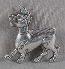 Vintage Chinese silver PIN MYTHICAL ANIMAL huodou