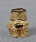 19c ojime netsuke slide SPOTTED BAMBOO