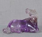 Vintage Chinese amethyst carving RESTING HORSE