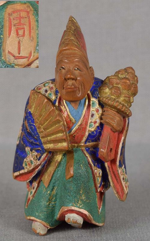 19c netsuke SAMBASO DANCER by NAGAMACHI SHUZAN ex TROWER coll