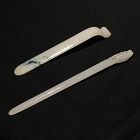 Two 19C Chinese White Jade Jadeite Hairpins