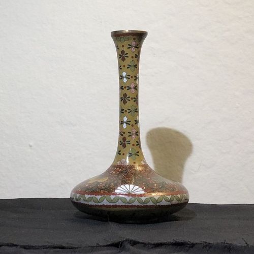19C Meiji period Japanese Cloisonné Enamel Vase