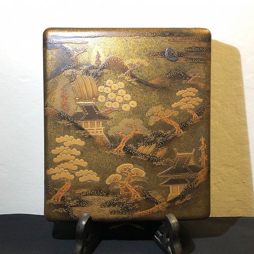 Japanese Gold Lacquer Writing Box Suzuribako