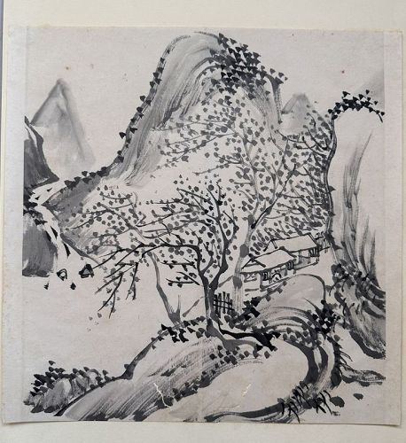 Old Japanese Ink Painting by Momokawa Meiho, 1881