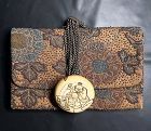 Japanese Tobacco Pouch Tabako Ire with Flower Motif, Meiji Period