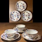 Three Sets of Chinese Porcelain Imari Cup and Saucer, Qianlong Period