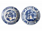 Pair of Chinese Export Blue and White Porcelain plates, Kangxi Period