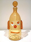 Stylized Murano glass face decanter by Fratelli Toso