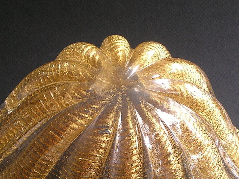 Vintage Cordonato Oro Glass Bowl by Ercole Barovier