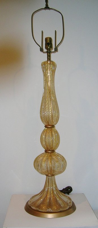 Vintage Cordonato Oro Glass Lamp by Ercole Barovier