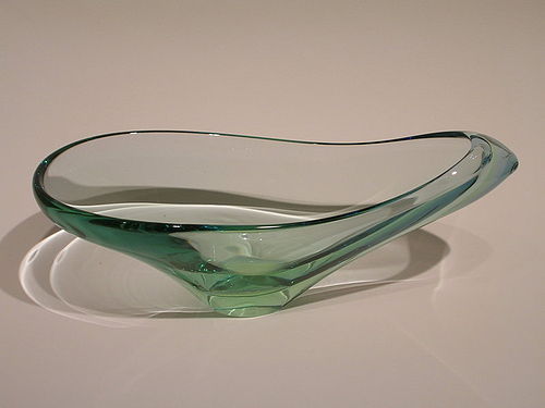 Modern glass sculptural bowl signed Seguso