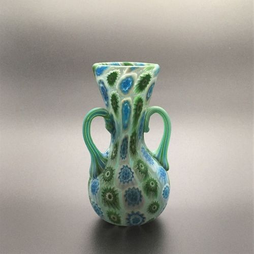 Fratelli Toso Murano Mosaica 2-Handles Glass Vase