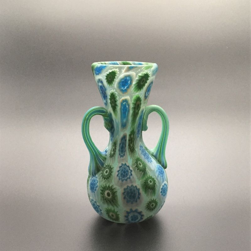 Venetian Murano Cobalt Blue Glass White Flowers Tea Set (item #1426735)