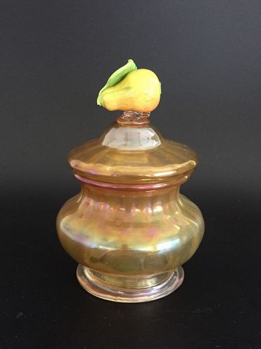 Salviati Covered Jar With Yellow Pear Atop Lid