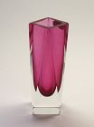 Mandruzzato 8-Facets Polished Block Vase Sommerso