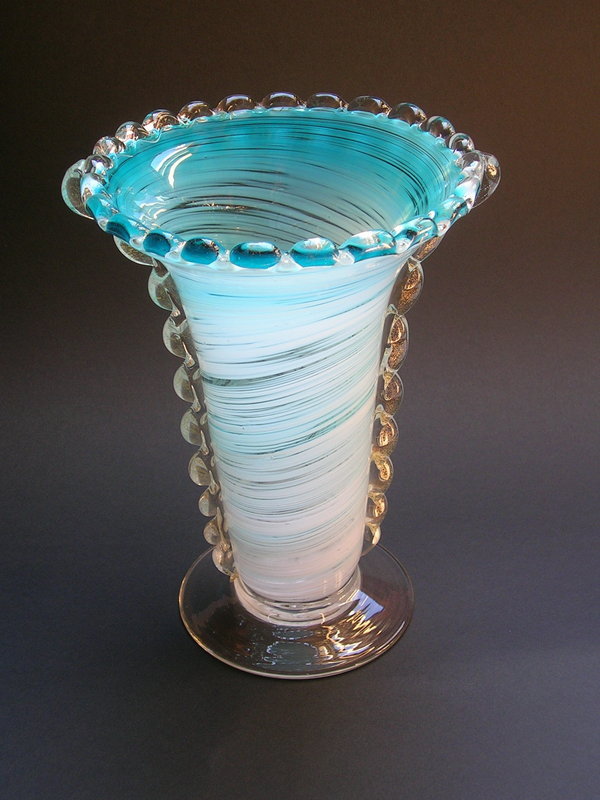 Vintage Mezza Filigrana Vase by Aureliano Toso