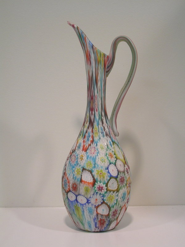 Vintage Murano Glass Murrine Pitcher by Fratelli Toso