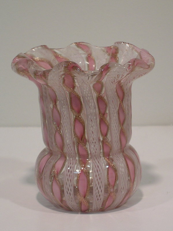 Antique Venetian Glass Filigrana Vase