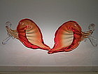 Vintage Murano Cornucopia pair by Archimede Seguso