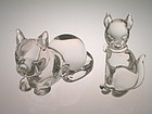 Vintage Murano Glass Dogs pair by Archimede Seguso