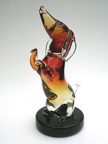 Murano Glass Dachshund attributed to Alfredo Barbini