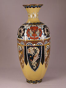 Japanese Cloisonne Hexagon Vase Circa 1900