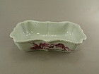 Chinese Porcelain Narcissus Bowl Ruby Pink Circa 1930